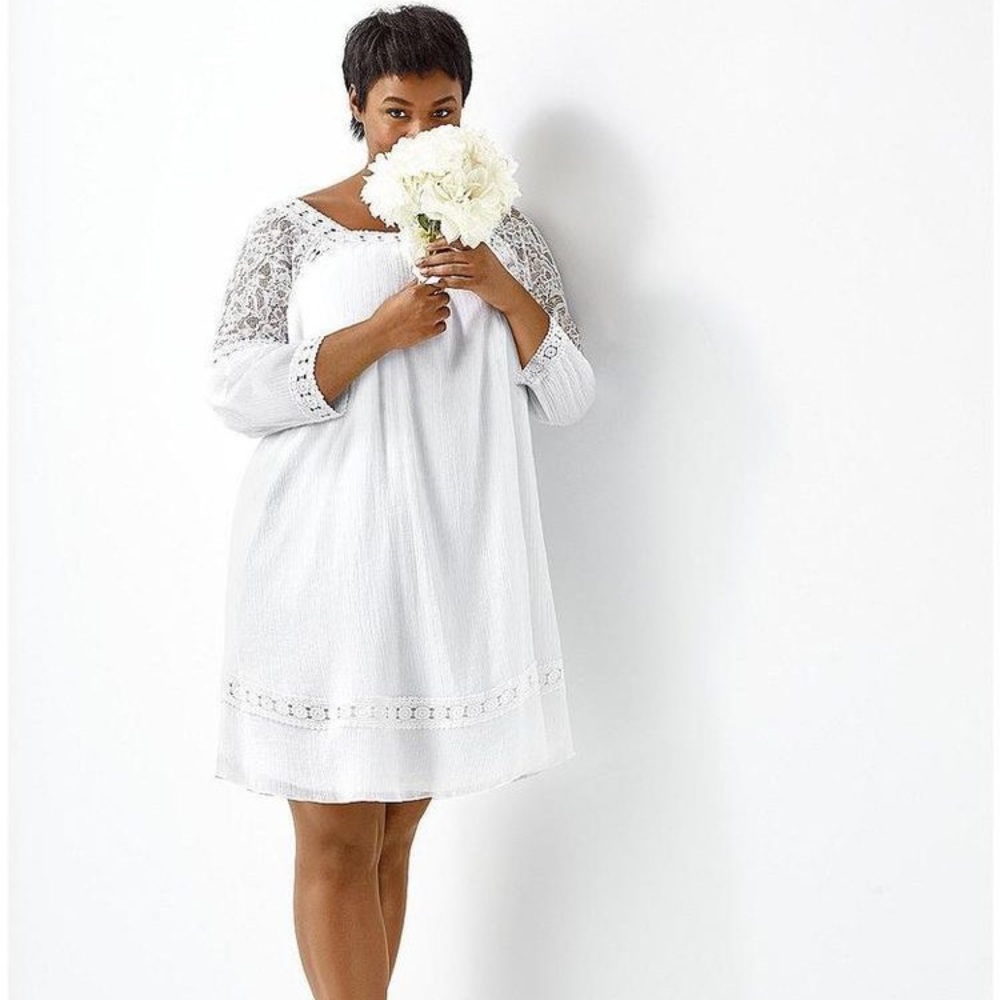 Lane Bryant 18/20 Lace Inset Peasant Dress
